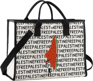 JNIAP Watermelon Map Tote Bag - Free Palestine Shoulder Bag Gift
