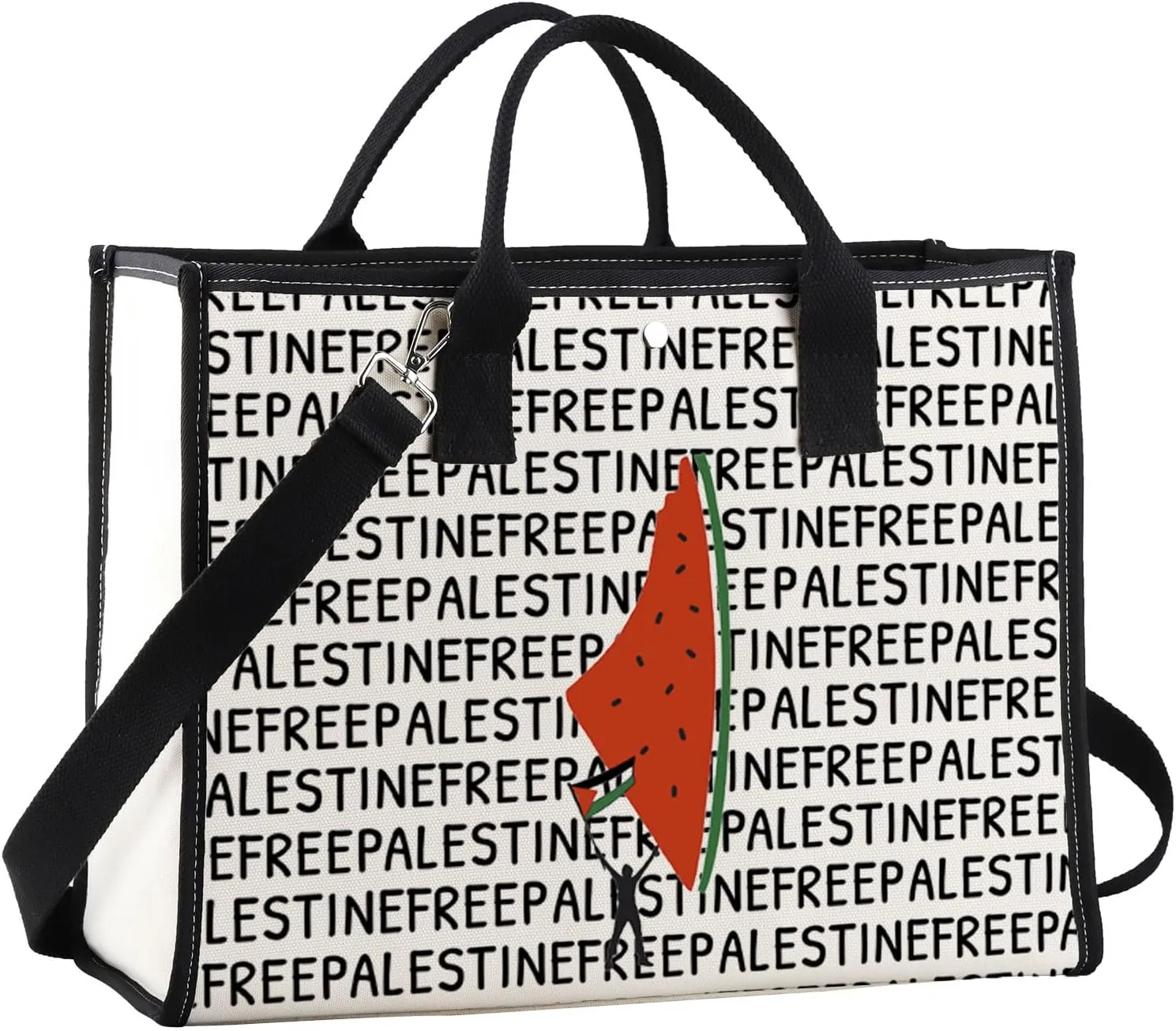 JNIAP Watermelon Map Tote Bag - Free Palestine Shoulder Bag Gift