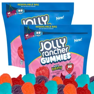 JollyRancher Gummies Very Berry, 13oz Bags (Pack of 2), Gummy Candy, Fruit Flavored, Resealable Bag, The Hampton Candy Company