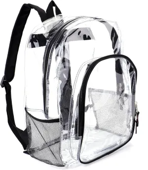 JOMPARO Clear Backpack Heavy Duty Clear Bookbag for School Transparent See Through Book Bags for Boys Girls Adults