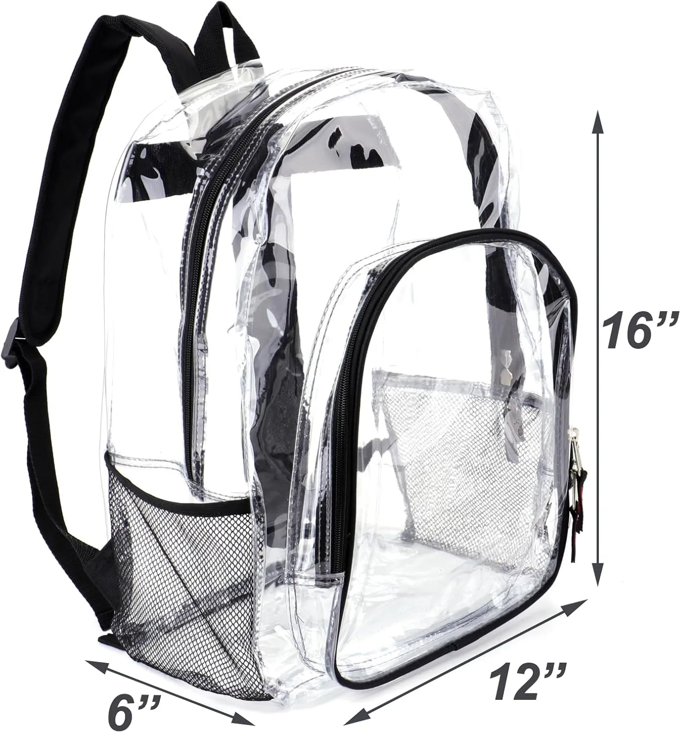 JOMPARO Clear Backpack Heavy Duty Clear Bookbag for School Transparent See Through Book Bags for Boys Girls Adults