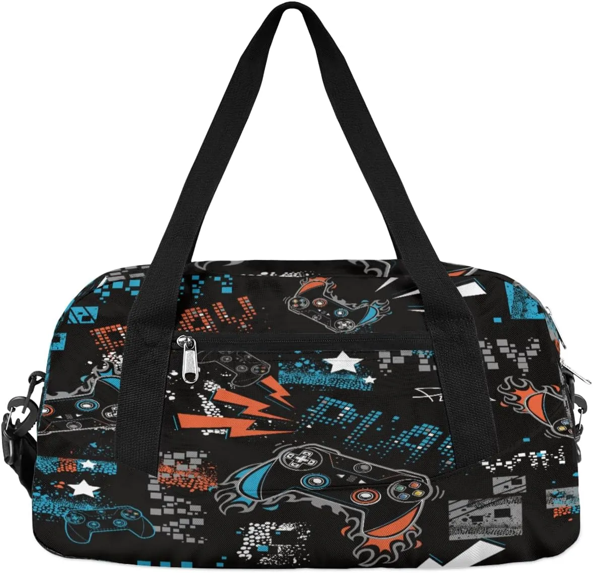 Joystick Game Kids Overnight Duffle Bags Boys Girls Teen Sports Gym Bag for Weekender Travel Gymnastics Dance Ballet