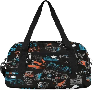 Joystick Game Kids Overnight Duffle Bags Boys Girls Teen Sports Gym Bag for Weekender Travel Gymnastics Dance Ballet