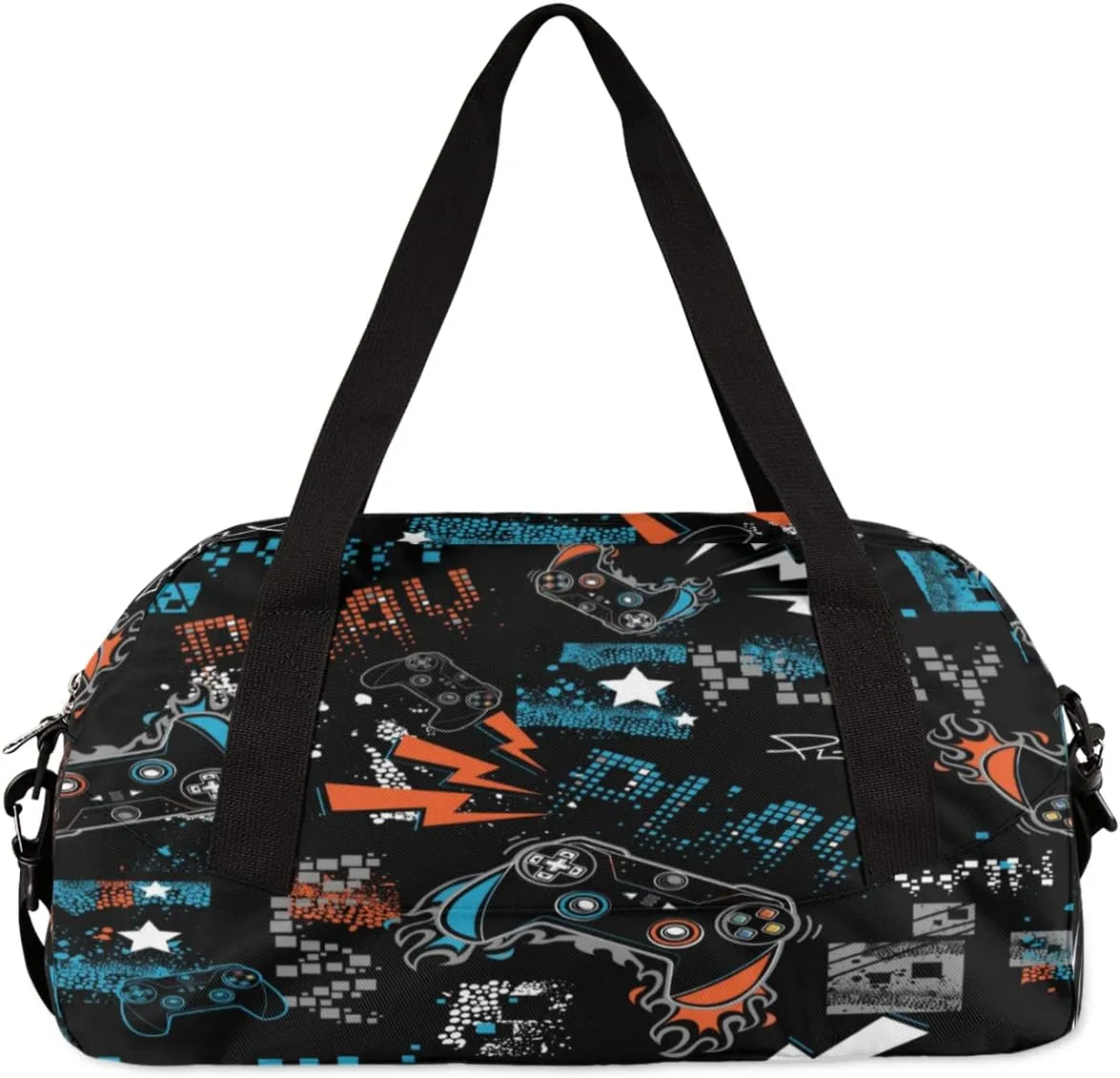 Joystick Game Kids Overnight Duffle Bags Boys Girls Teen Sports Gym Bag for Weekender Travel Gymnastics Dance Ballet