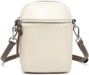 JSEIAJB Crossbody Bag Female Small Bag Leather Everything Leather Vertical Mobile Phone Bag Shoulder Bag