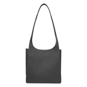 Jules black leather tote bag