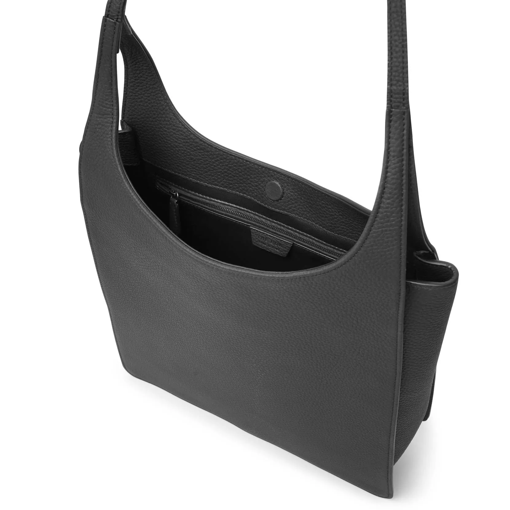 Jules black leather tote bag