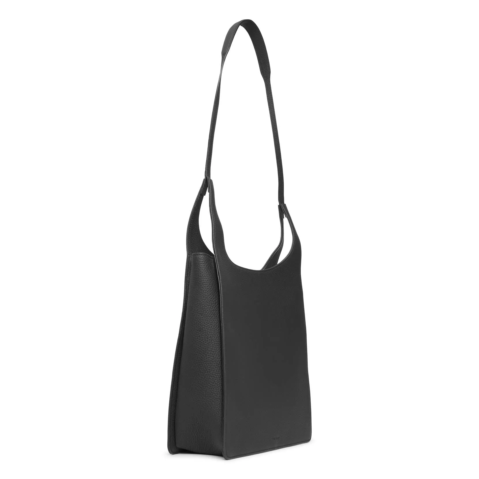 Jules black leather tote bag