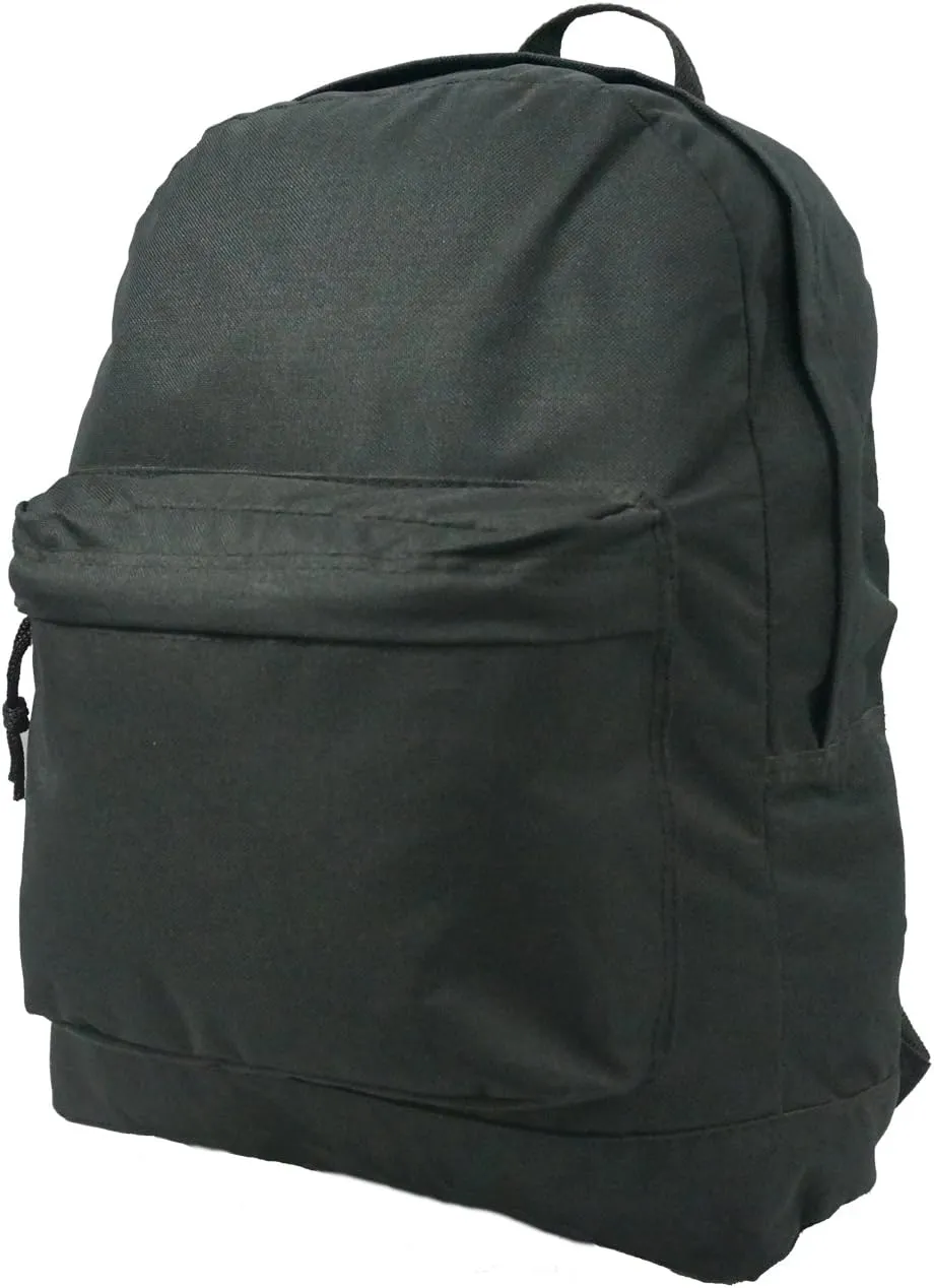 K-Cliffs 18in Classic Backpack Basic Bookbag Simple School Book Bags Vintage Emergency Daypack w/Padded Back & Side Pocket