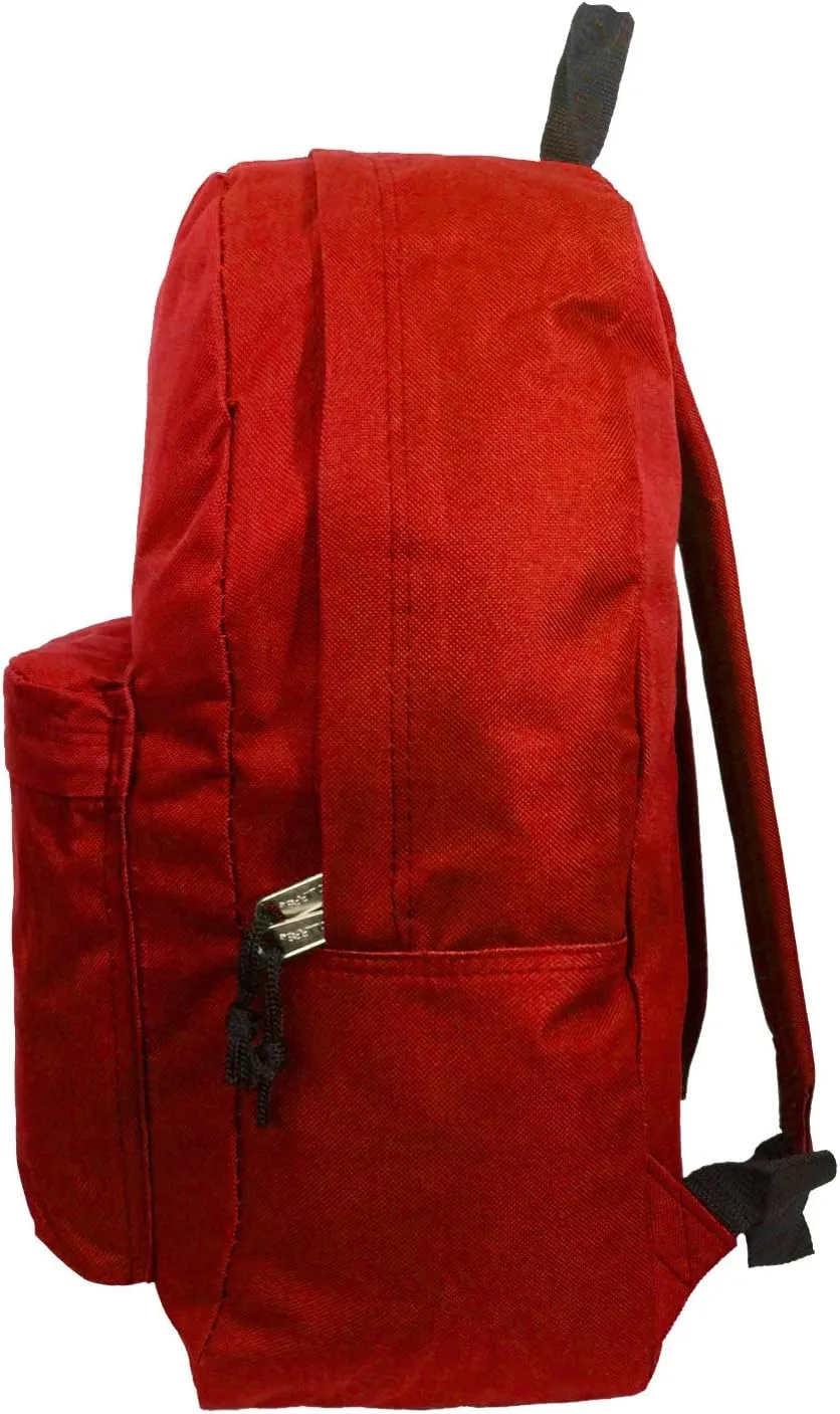 K-Cliffs 18in Classic Backpack Basic Bookbag Simple School Book Bags Vintage Emergency Daypack w/Padded Back & Side Pocket