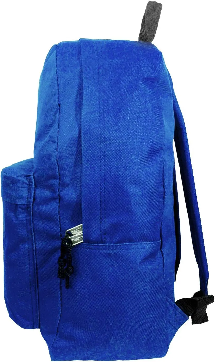 K-Cliffs 18in Classic Backpack Basic Bookbag Simple School Book Bags Vintage Emergency Daypack w/Padded Back & Side Pocket