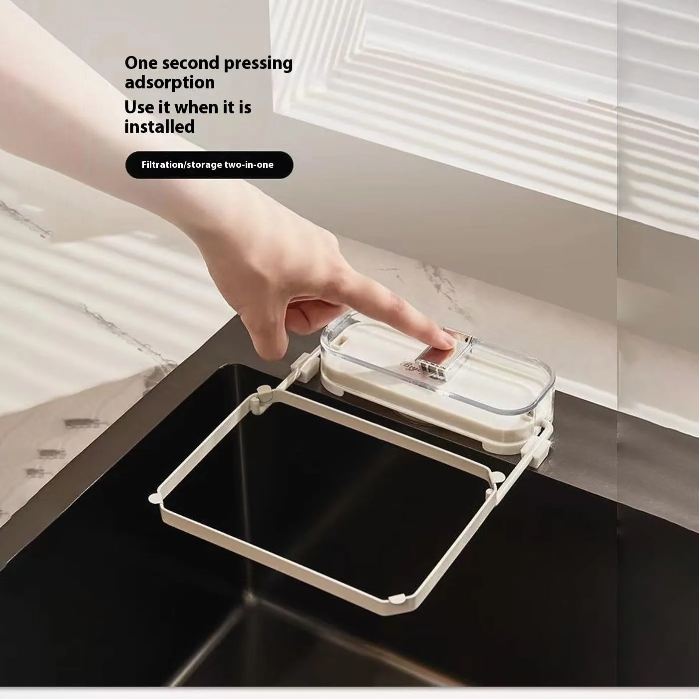 Kanggoulu Sink Strainer, Meshmate Waste Rack for Foldable Metal and Plastic with 100 Mesh Bags, Kangoulu Mesh Mate Kitchen Sink Food Catcher, Universal Fit for Sink Sizes(White,200pcs)