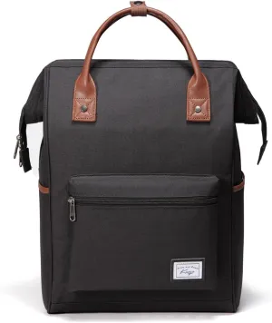 Kasqo Laptop Backpack, 15.6 Inch Teacher Backpack Nurse Bags Work Backpack Purse Waterproof Anti-theft Travel Backpack with USB Charging Port, Black