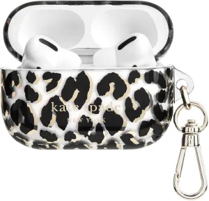 kate spade new york AirPods Pro Protective Case with Keychain Ring - City Leopard, Compatible with AirPods Pro 2nd / 1st Generation