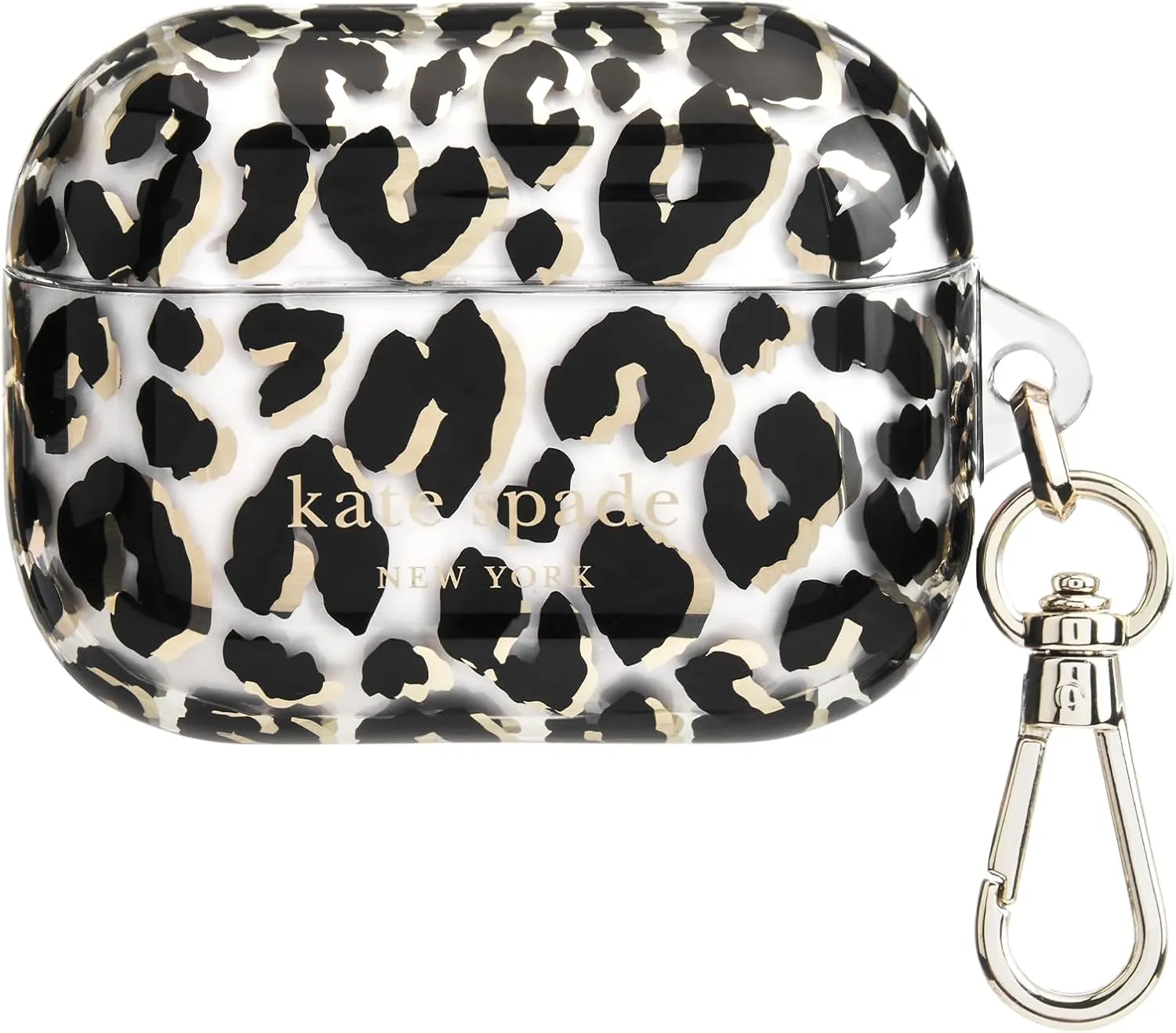 kate spade new york AirPods Pro Protective Case with Keychain Ring - City Leopard, Compatible with AirPods Pro 2nd / 1st Generation