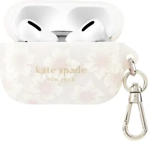 kate spade new york AirPods Pro Protective Case with Keychain Ring - Hollyhock Cream, Compatible with AirPods Pro 2nd/ 1st Generation