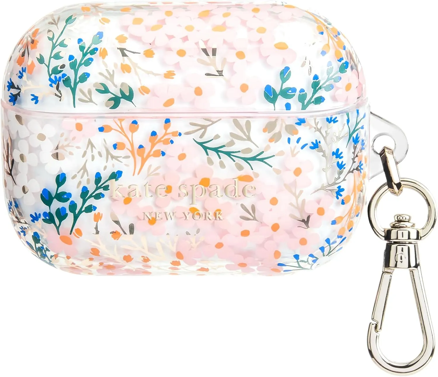 kate spade new york AirPods Pro Protective Case with Keychain Ring - Multi Floral Rose, Compatible with AirPods Pro 2nd / 1st Generation