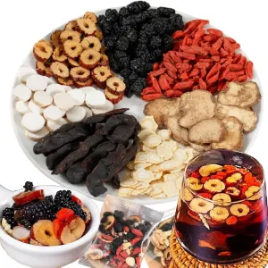 Kidney Tea Formula Ginseng Six Treasure Tea, Ginseng Six Treasures Teas, Te Renal Herbal, Red Date Wolfberry Mulberry Chinese Kidney Herbal Red Ginsengs Teas (20 Bags)