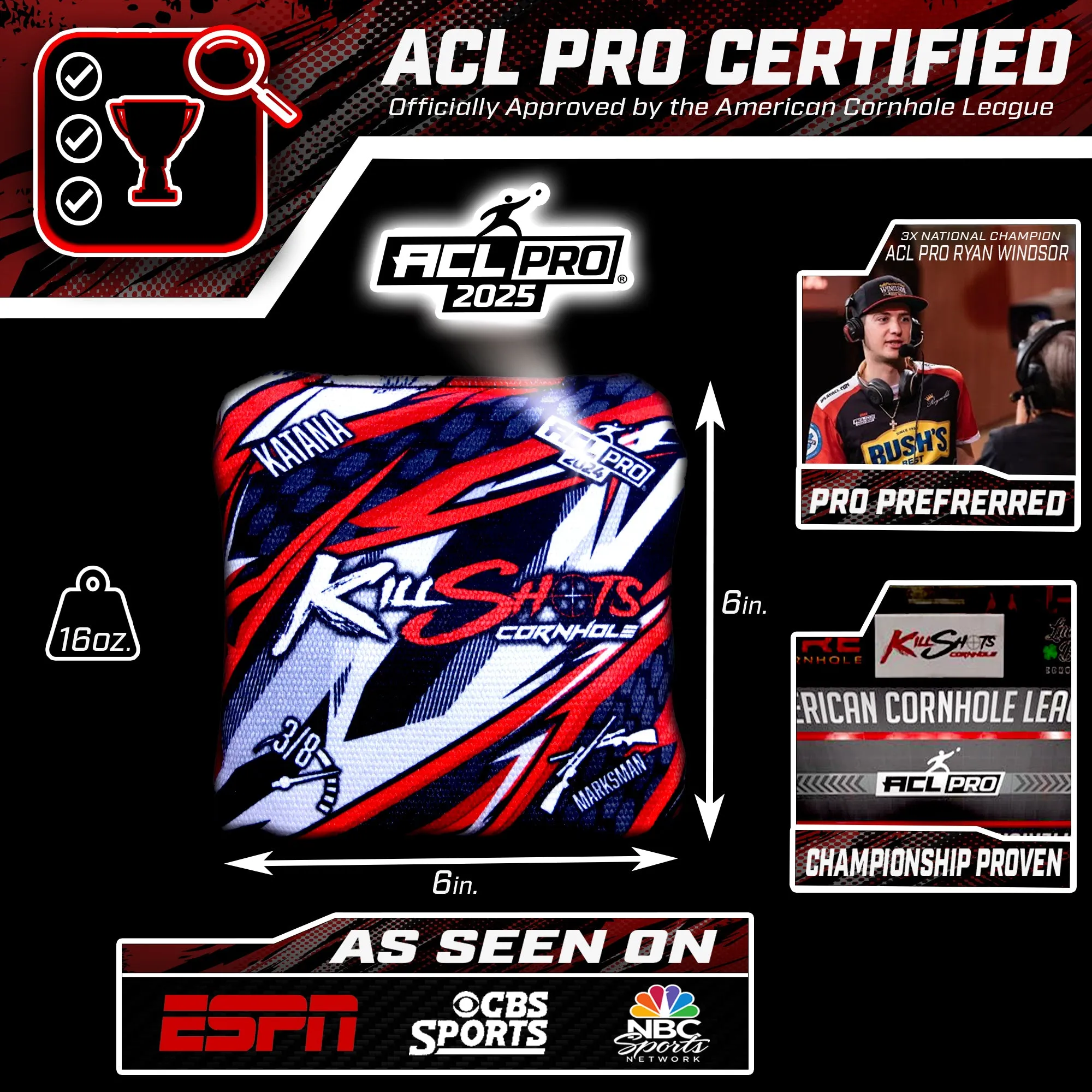 Killshots Cornhole | Limited 'Chrome Edition' Bundle | 2025 ACL Pro Cornhole Bags & Premium Jersey