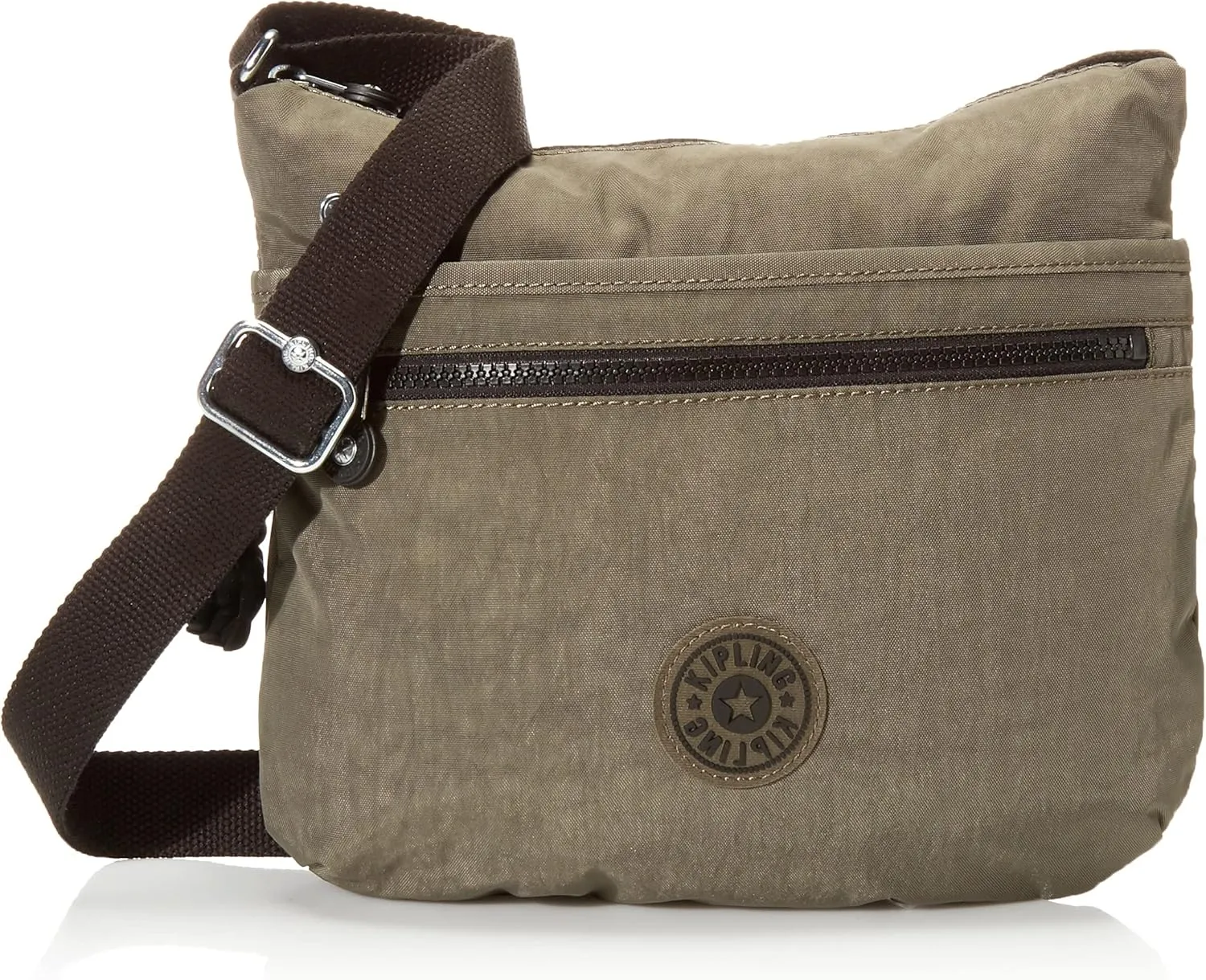 Kipling womens WomenÂ’s Arto Bag, Lightweight Everyday Purse, Casual Nylon Shoulder Crossbody Bag, Green Moss, 11.25 L X 10.25 H X 1.5 D US