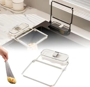 Kitchen Sink Food Catcher Mesh Bag, Suction Cup Sink Strainer with Net, Suction Cup Sink Filter Rack, Suction Cup Sink Strainer with Mesh Bag Drainer Basket for Kitchen Food Waste(White)