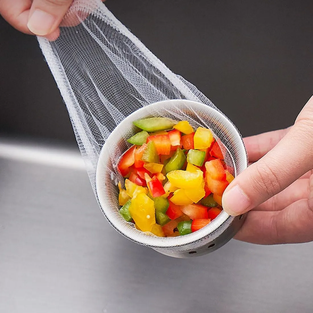 Kitchen Sink Strainer Bag, Mesh Sink Strainer Bags, Kitchen Sink Strainer Mesh Bag- 200 Pcs Disposable Sink Net Strainer Filter Bags for Sink Drain for (300PC)