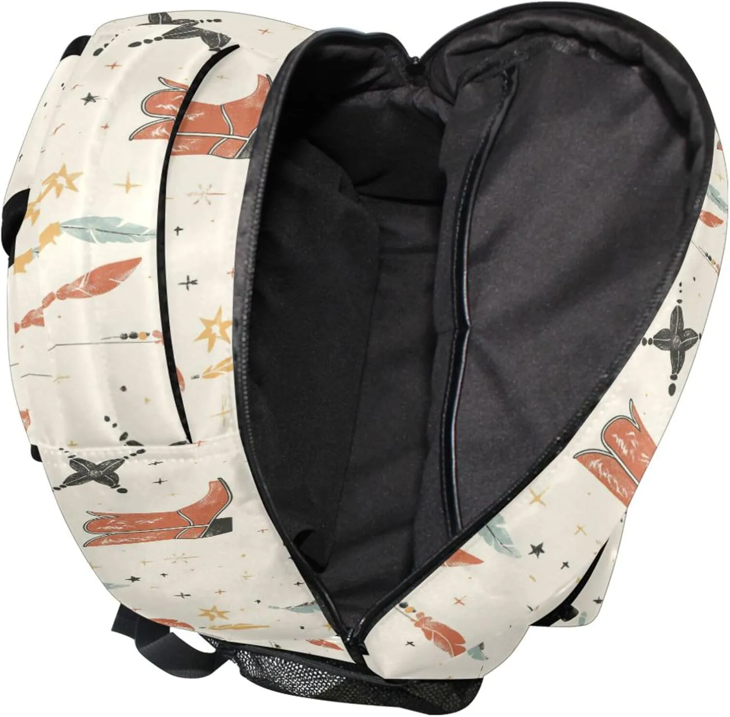 KLL Sport Backpack for Women Men Fashion Sports Backpack with Chest Strap for Business Work College Travel Trip Western Cowboy Dream Catcher Boots