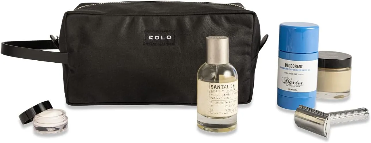 Kolo Parker Large Weatherproof Toiletry Case, Cable Bag, Travel Pouch, Black