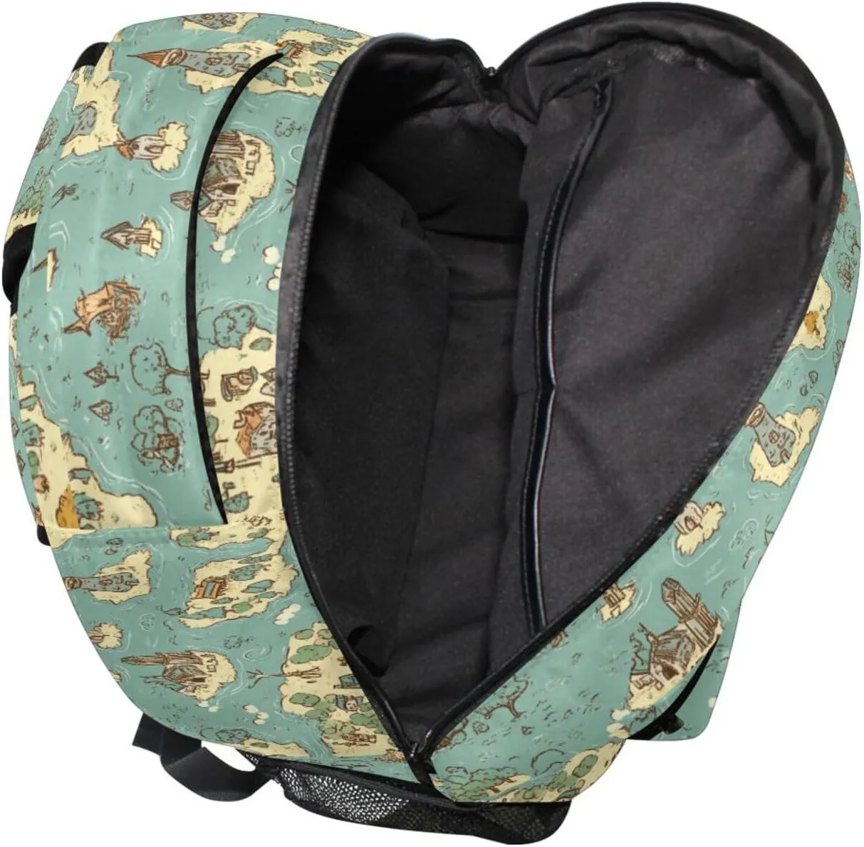 Laptop Backpack for Teacher Nurse Fashion College School Computer Bag with Chest Strap Gift Men & Women Game Map
