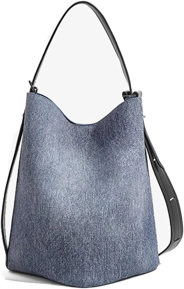 Large Bucket Tote Bag for Women Vegan Leather Crossbody Shoulder Handbag Open Top Slouchy Travel Purse Mothers Day Gift