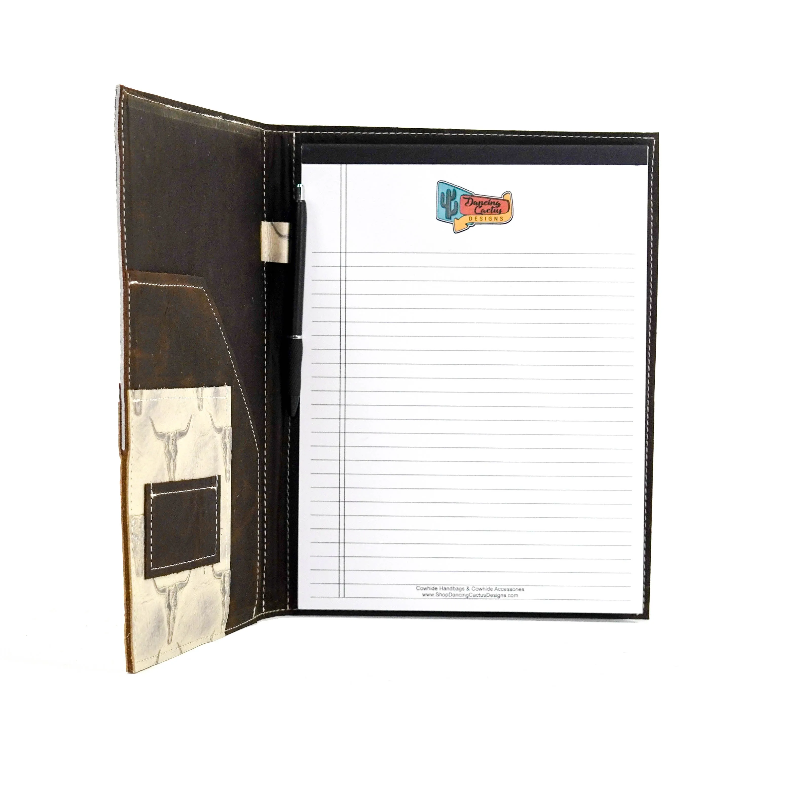 Large Notepad Cover - Black & White w/ Ghost Skulls