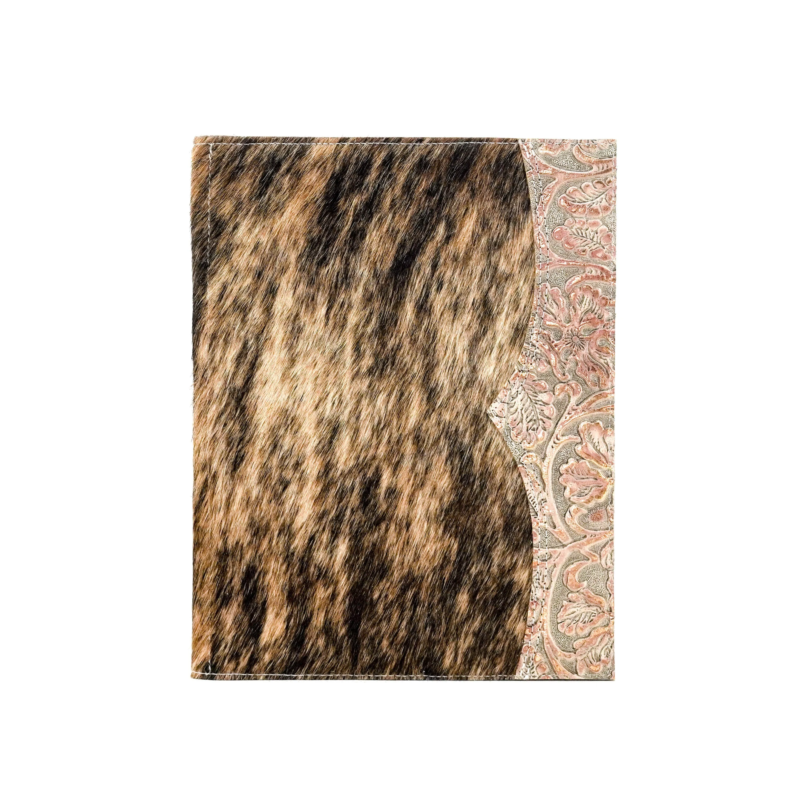 Large Notepad Cover - Brindle w/ Rose Gold Tool