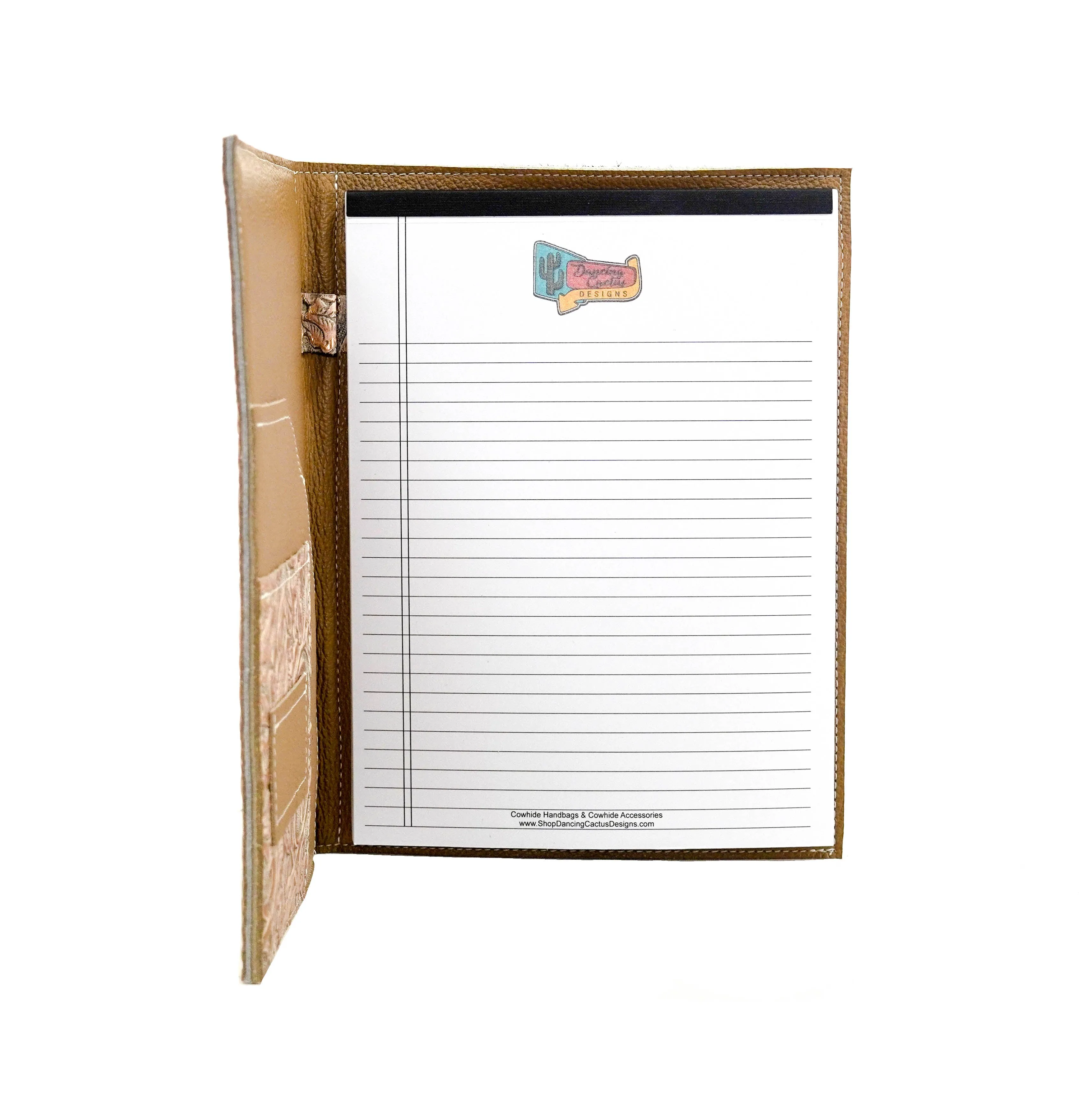 Large Notepad Cover - Brindle w/ Rose Gold Tool