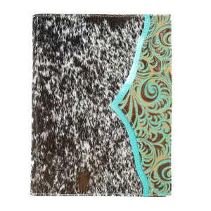 Large Notepad Cover - Longhorn w/ Turquoise Caracole
