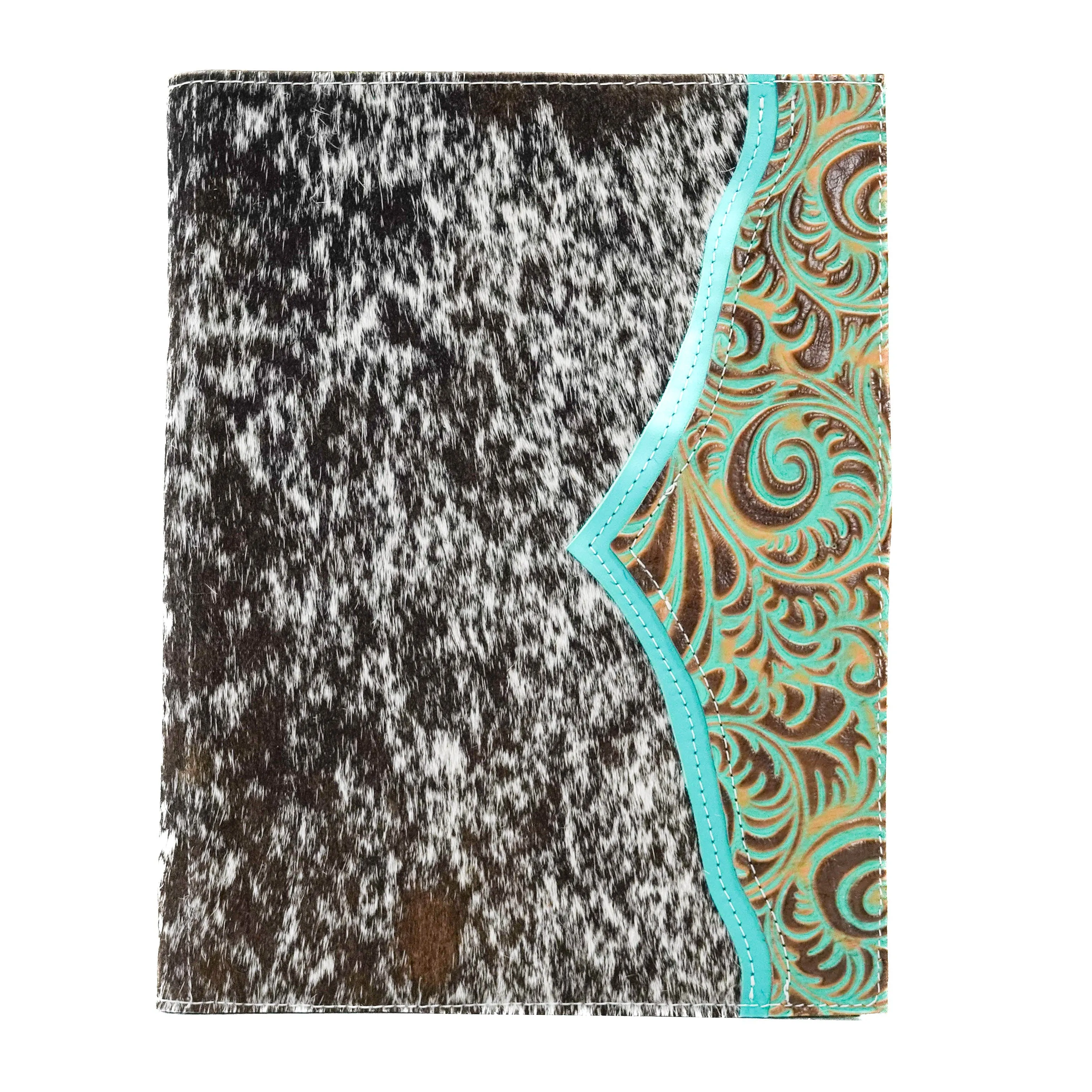 Large Notepad Cover - Longhorn w/ Turquoise Caracole