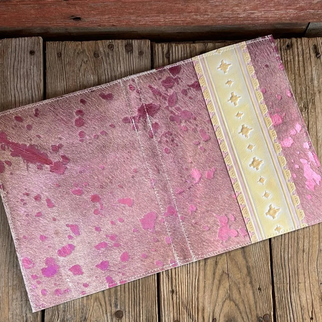 Large Notepad Cover - Pink Acid w/ Encanto Navajo