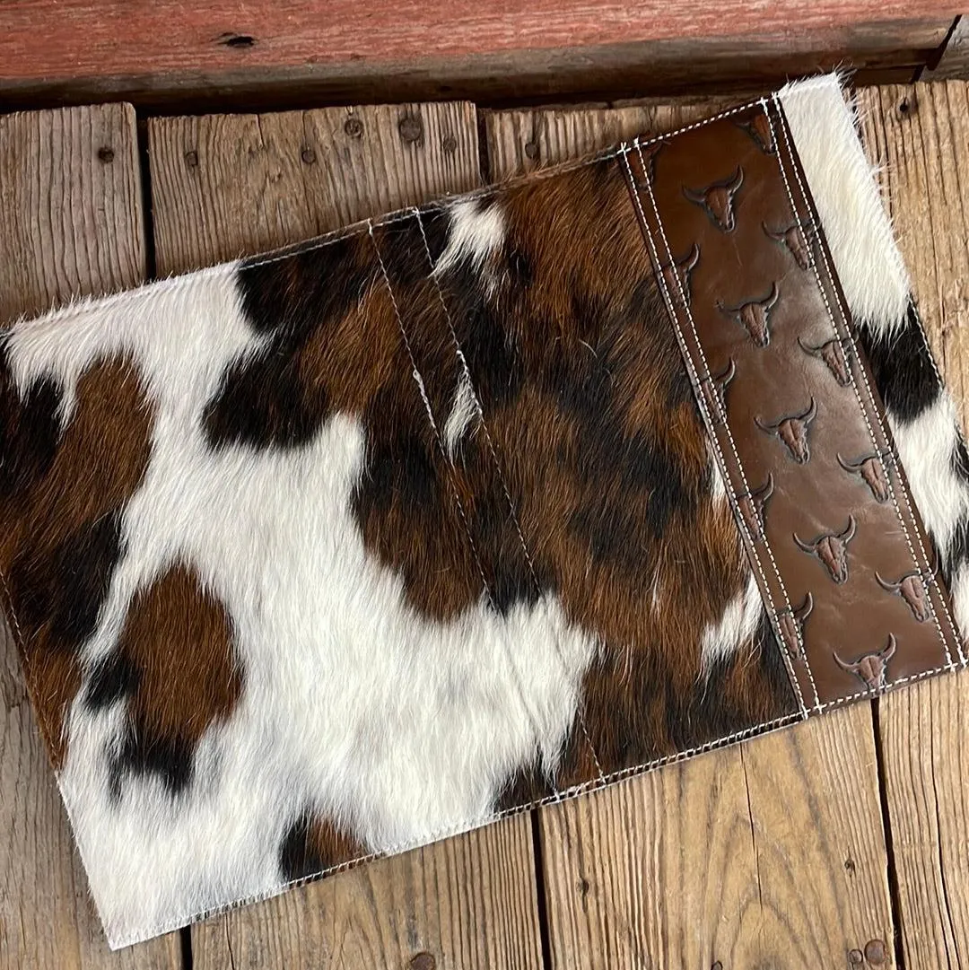 Large Notepad Cover - Tricolor w/ Mahogany Skulls
