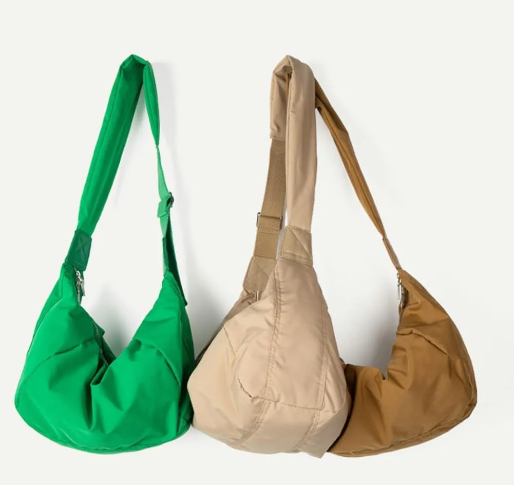 Large Puffer Crossbody Bags for Women Trendy Hobo Crescent Shoulder Bag casual Tote Bag