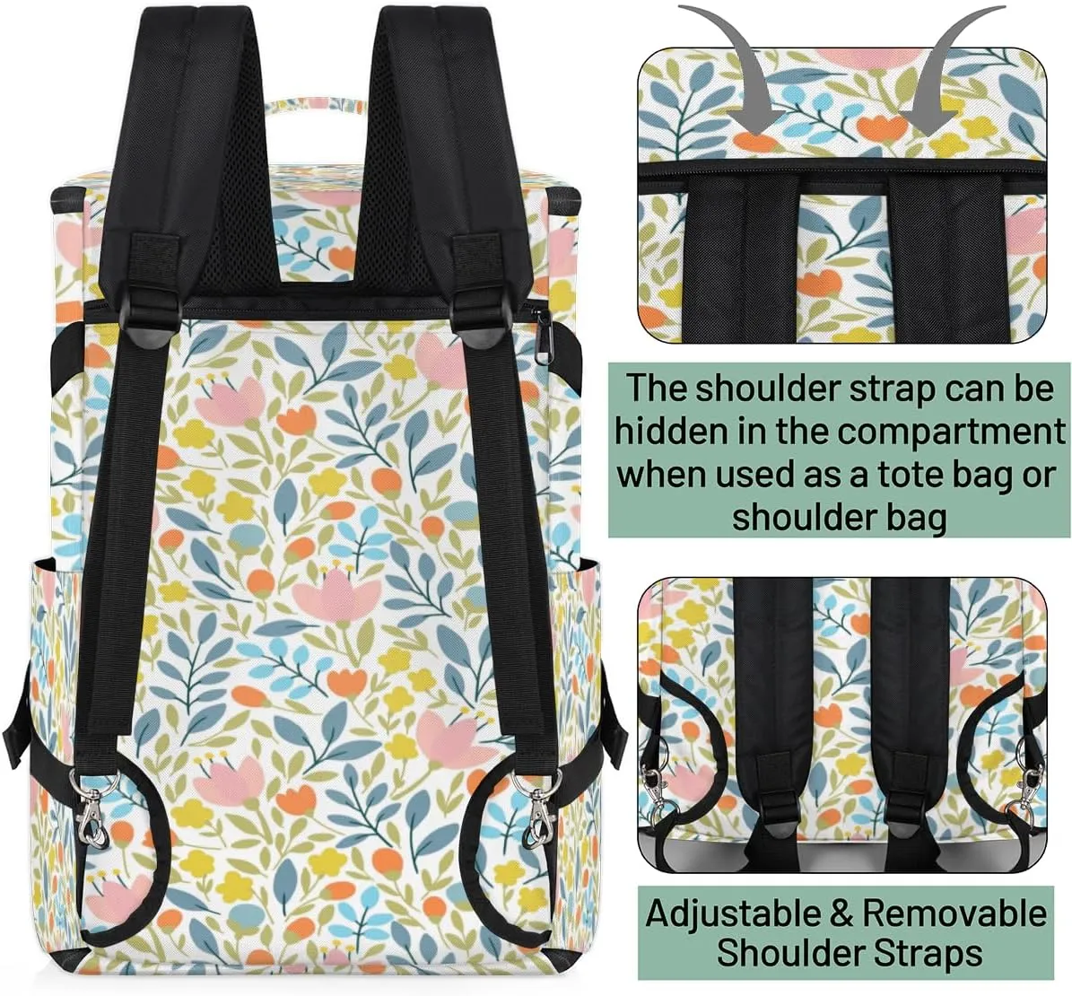 Large Sports Gym Bag With Shoe & Laptop Compartment 47L Waterproof Travel Duffel Bags for Men Women Colorful Cartoon Floral Luggage Backpack Duffle Bag