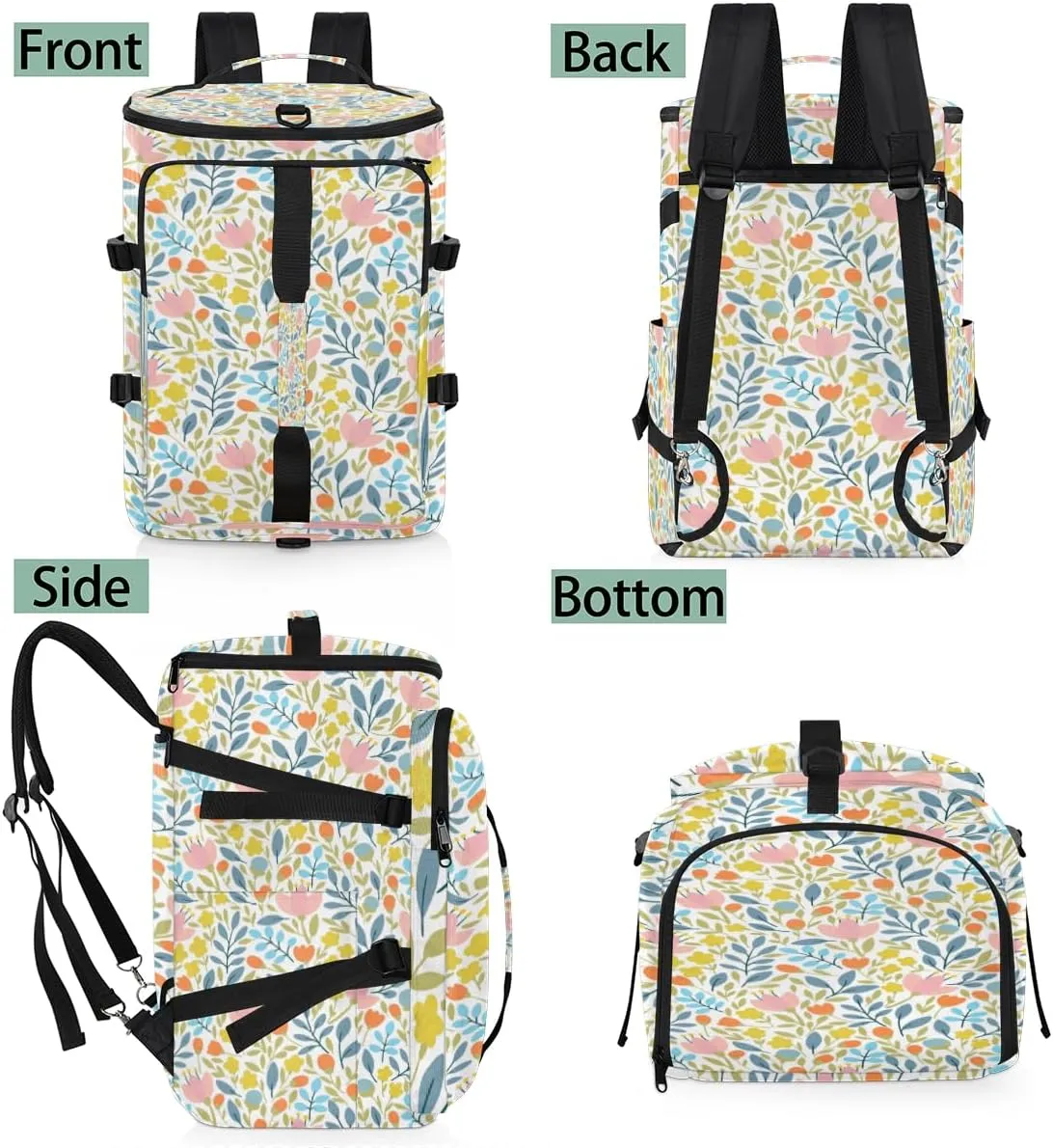 Large Sports Gym Bag With Shoe & Laptop Compartment 47L Waterproof Travel Duffel Bags for Men Women Colorful Cartoon Floral Luggage Backpack Duffle Bag