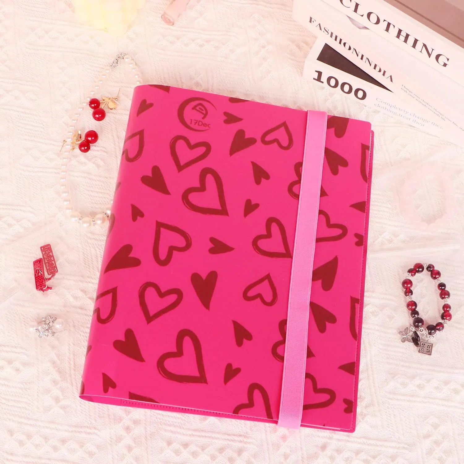 Large Transparent Jewelry Storage Book with 300 Pockets and 50 Jewelry Pouches,Travel Jewelry Organizer and Storage,Jewelry Binder Organizer for Earring,Bracelet,Necklace