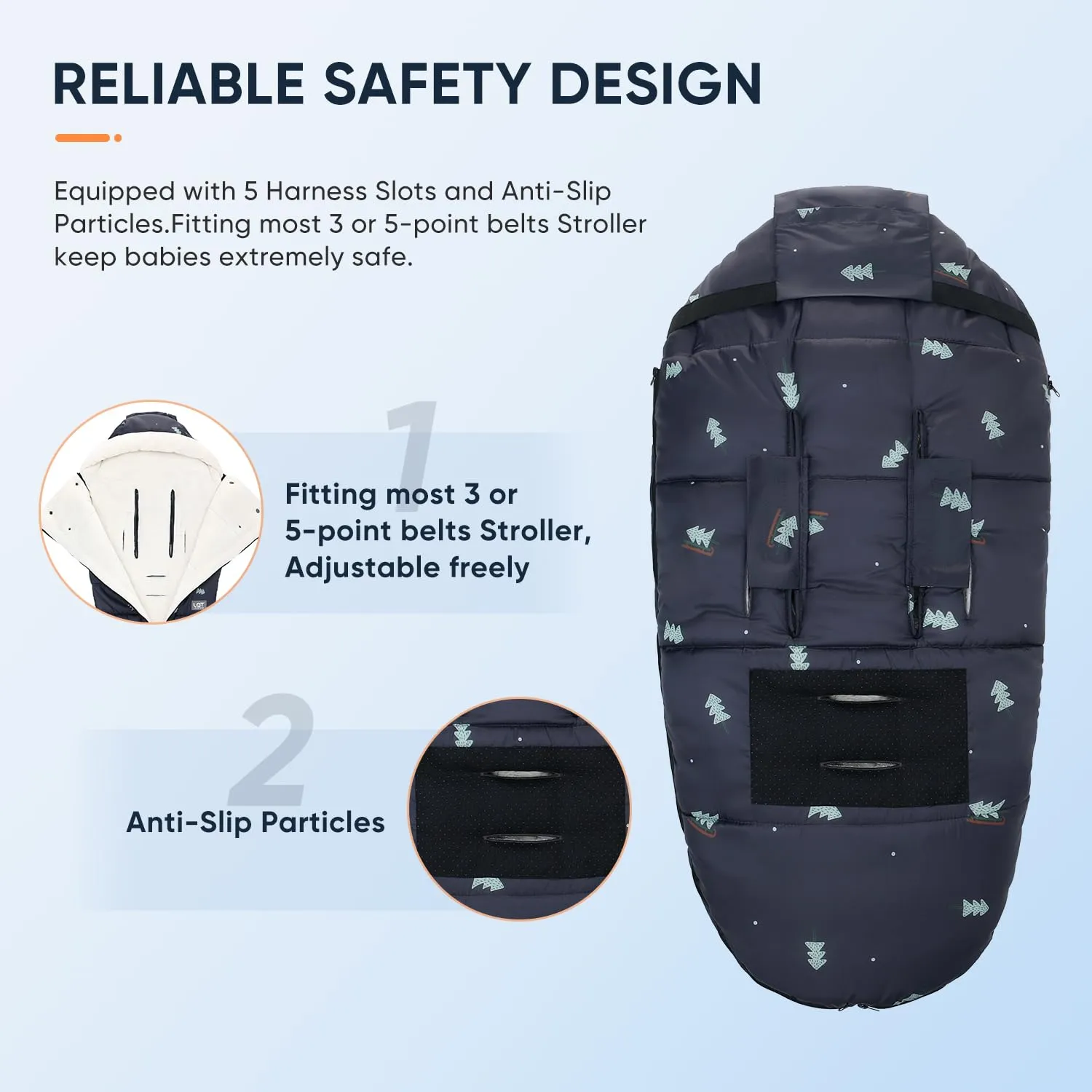 LAT Winter Warm Universal Stroller Footmuff, Baby Bunting Bag, Toddler Sleeping Sack, Car Seat & Carrier Cover - Winter Essentials, Fits All Strollers