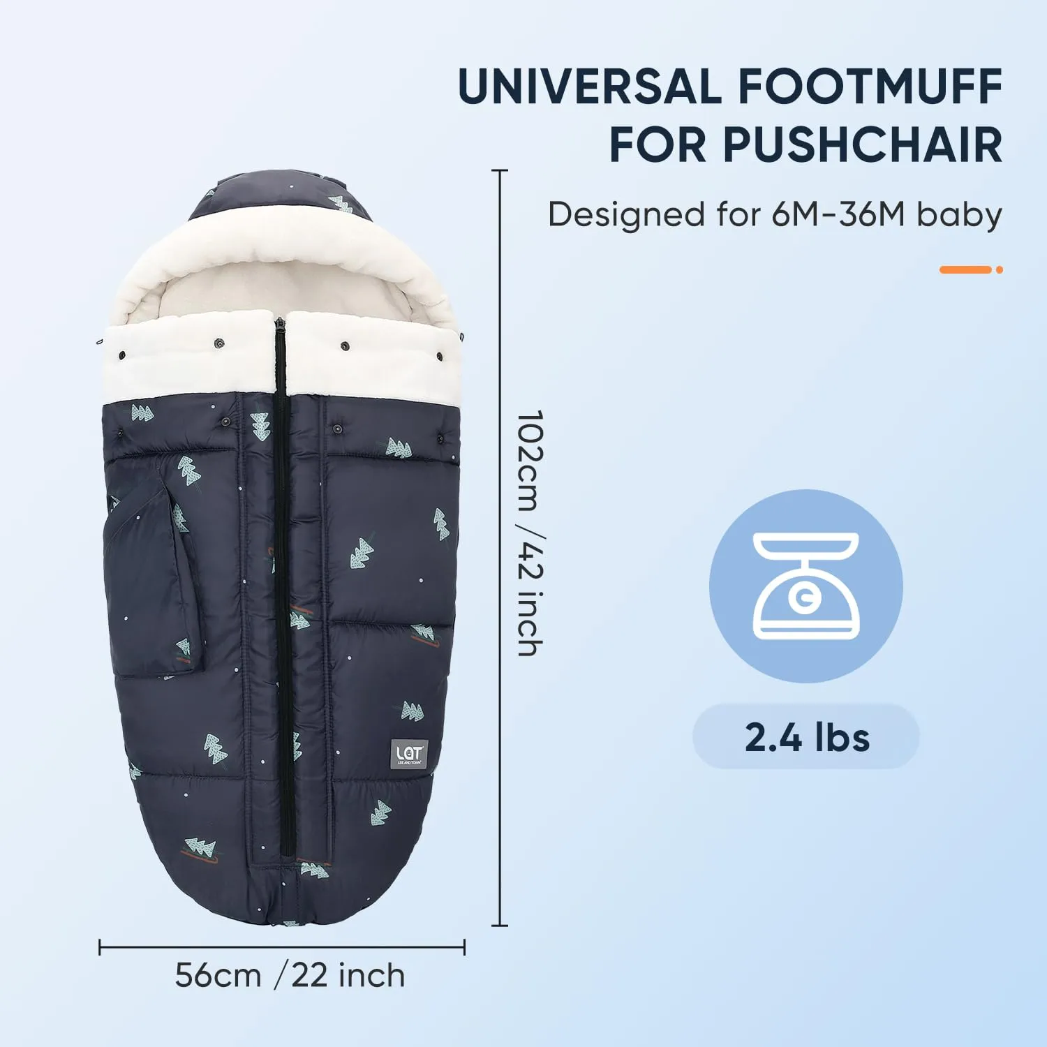 LAT Winter Warm Universal Stroller Footmuff, Baby Bunting Bag, Toddler Sleeping Sack, Car Seat & Carrier Cover - Winter Essentials, Fits All Strollers