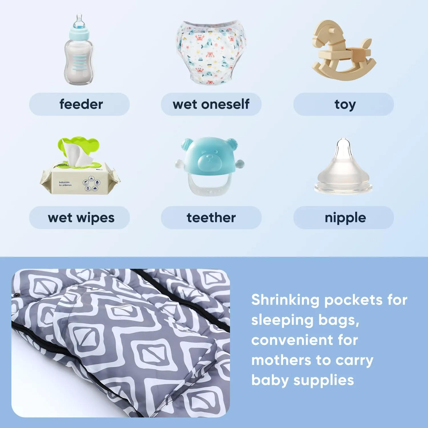 LAT Winter Warm Universal Stroller Footmuff Bunting Bag Toddler Sleeping Sack Car Seat & Carrier Cover, Baby Essentials, Fits All Strollers