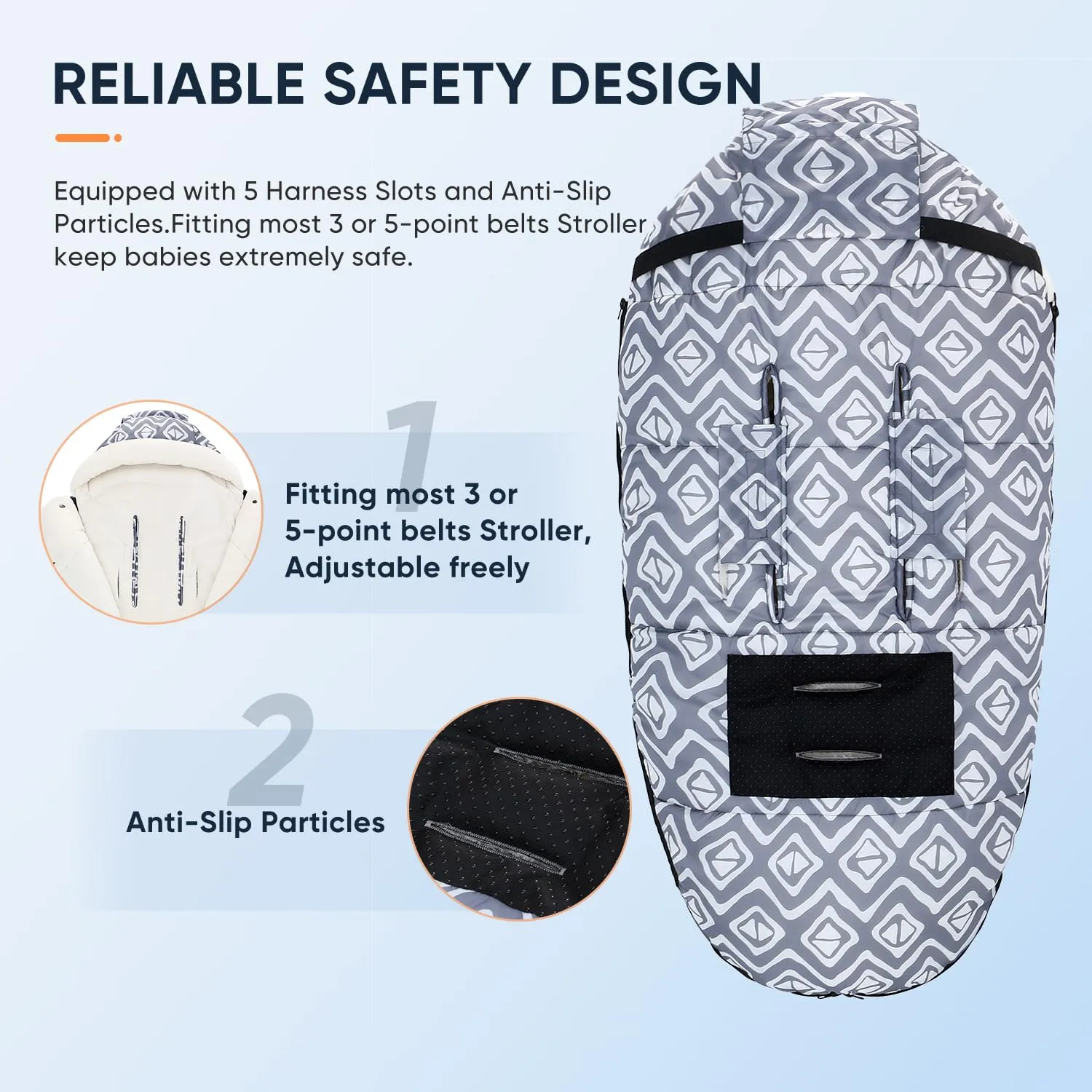 LAT Winter Warm Universal Stroller Footmuff Bunting Bag Toddler Sleeping Sack Car Seat & Carrier Cover, Baby Essentials, Fits All Strollers