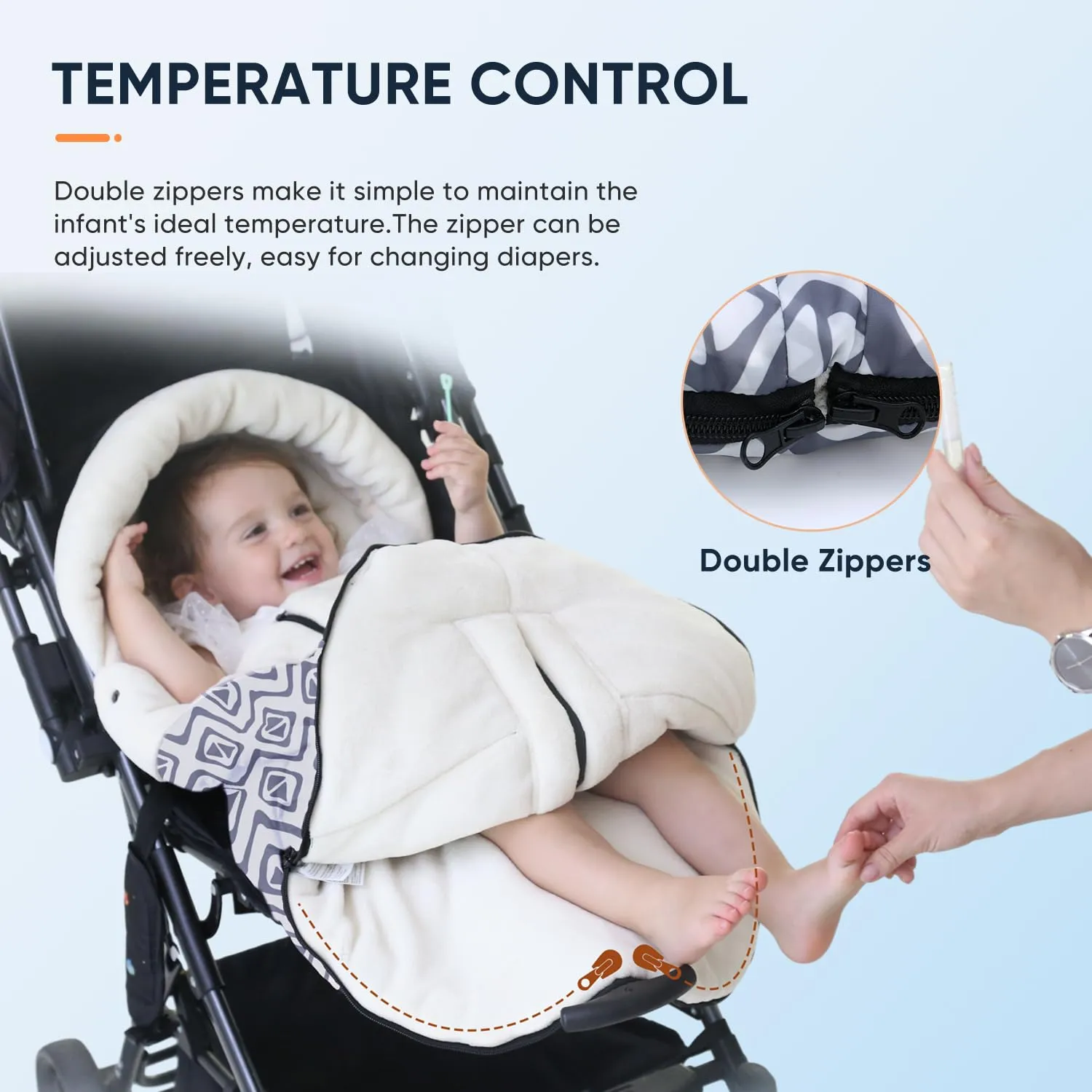 LAT Winter Warm Universal Stroller Footmuff Bunting Bag Toddler Sleeping Sack Car Seat & Carrier Cover, Baby Essentials, Fits All Strollers