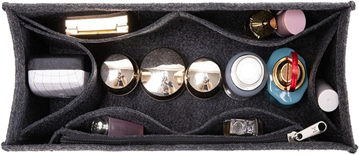 Lckaey Purse Organizer insert for book tote insert book medium tote insert 2008black grey-L
