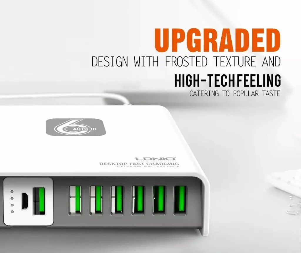 LDNIO Magical Box 6USB Port USB Charger with Mobile Power 2600 mAh (6 USB Adapter   Powerbank 2600 mAh)