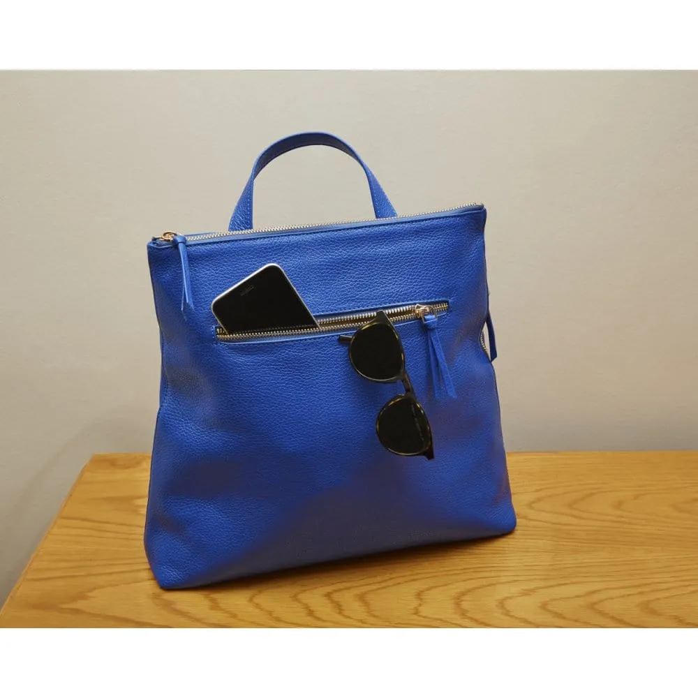 Leather 13" Laptop Backpack - Cobalt