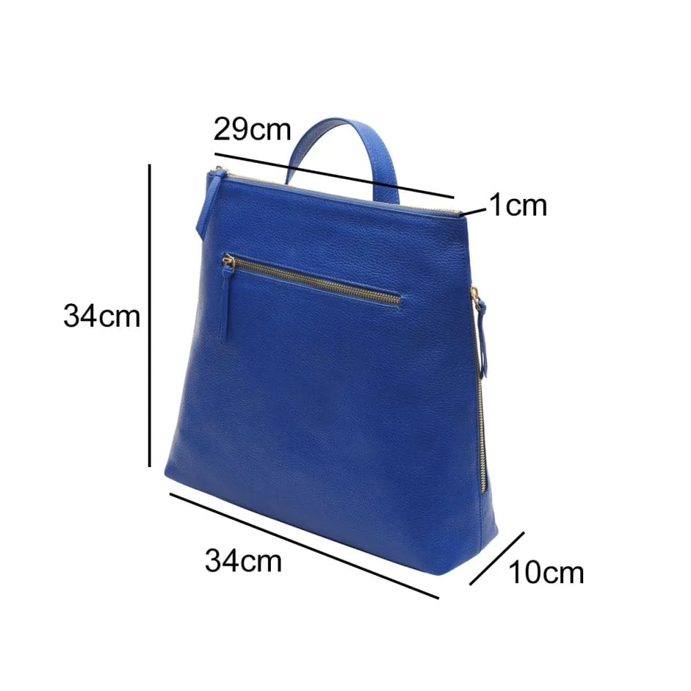 Leather 13" Laptop Backpack - Cobalt